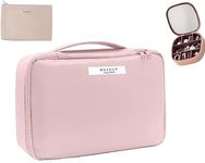 paerma Portable Travel Makeup Bags Multifunction Beauty Cosmetic Organizer for Girls Women with a Inner Pouch, Pink, Beauty and Cute