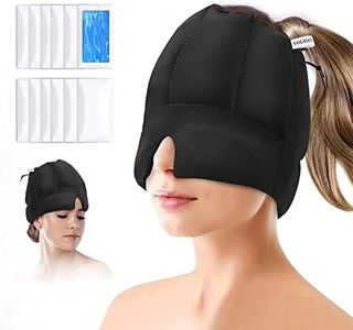 Headache & Migraine Relief Hat - Wearable Flexible Headband Ice Pack for Migraine & Headache Relief, Long-Lasting Cooling, No Confusion, Ice Therapy, Tension Relief (Black)