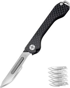 outROAR Gear Folding Scalpel Knife with Carbon Fiber Handle & 10 Replaceable Blades, Slip Joint Action, EDC Pocket Knife for 22/23/24 blade