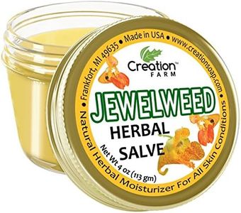 Creation Farm Jewelweed Balm, Poison Ivy Remedy, Herbal Tea Tree Salve Jar Skin Treatment Helps Tattoo's, Soothes Rashes, No Gluten, No Parabens, No Soy, No GMO