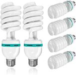 LimoStudio [6-Pack] 45W Full Spectrum Spiral Photo Light Bulb, Energy Saving 5500K Pure White Daylight Balanced CFL Light for Photography and Video, AGG2707