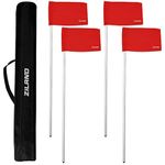 Ziland Club Corner Pole and Flag Set • Football Training • 4 Poles with 4 Flags (Red) • 1 Holdall