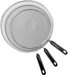 Stainless Steel Splatter Screen, Grease Splatter Screens for Fryling Pan Frying Pan Cover Splatter Screen 3 Set(8",11.5",13"), Fine Mesh Stainless Steel Guard from Hot Oil Splash (Black)