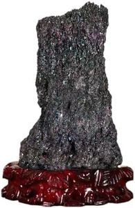 Jefuzh 七彩矿石摆件 Feng Shui Figurine Home Office Decor Chinese Gifts 火山岩 Raw Natural Stone,原石奇石矿物晶体标本室内客厅办公室观赏石头 9030