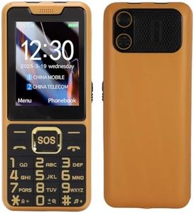 Generic 4G Cell Phone for Seniors, 2.6in HD Screen Dual SIM Mobile Phone for Elderly, Old Phone with 2500mAh Battery, Large Buttons, 0.13MP Camera, LED Flashlight & FM Radio (Gold)