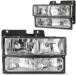 DWVO Headlights Assembly Compatible with Chevy Silverado Tahoe C/K Suburban GMC Yukon 1990 1991 1992 1993 1994 1995 1996 1997 1998 1999