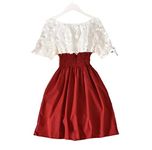 Milkyway Women Trendy Fashion Knee Length Butterfly Look On and Off Shoulder Dress - Red (40), R red