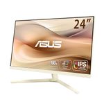 ASUS VU249CFE Eye Care Gaming Monitor – 24", FHD (1920x1080) 100 Hz, IPS, Adaptive-Sync, USB Type-C port with 15-watt Power Delivery, DisplayWidget Center, EyeCare Plus technology, Oat Milk Colour