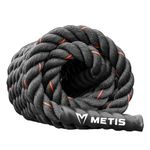 METIS 9m, 12m and 15m Battle Rope – 38mm & 50mm Thick, Premium Quality Weighted Gym Rope for Fitness, Strength Training, CrossFit and More (38mm, Orange, 9m)