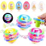 Easter Gifts for Kids, Easter Basket Stuffers Light Up Eggs Toy, Utbttor 6 Easter Egg Spinning Tops with Flash & Music, Easter Eggs Hunt Prize, Party Favor Novelty Bulk Toys, Kids Goodie Bag Fillers