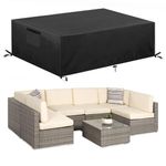 KALINCO Patio Furniture Covers, 600D Heavy Duty Outdoor Furniture Cover, Waterproof Patio Table Cover, Outdoor Sectional Sofa Set Covers (74" L x 47" W x 28" H)