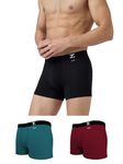 XYXX Cotton Relaxed Solid (Pack of 3) (Aero Trunks for Men Combo_Black+Dark Maroon+Legion Blue_XL)