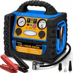 Car Battery Jump Starter with Air Compressor, 1800A Heavy-Duty Jump Starter 150 PSI Tire Inflator, 12V Jump Box Pack with 400W Inverter Power with AC/DC/USB Outlets& LED Light
