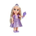 Disney Princess Rapunzel Fashion Doll, 14” / 35cm Tall Doll with Royal Reflection Eyes Includes Shimmery Platinum Holofoil Printed Removable Dress, Shoes, Tiara and Brush, Perfect for Girls Ages 3+