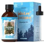 SALUBRITO Christmas Tree Essential Oil 4 Fl.Oz (120ml), Pure & Natural Fragrance Oils, Winter Essential Oil for Diffuser, Candle & Soap Making, Massage, Strong Scented Oil for Christmas