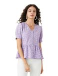 Amazon Brand - Symbol Women's Regular Fit Blouse (SB-SS23-WTOP-401_Lavender S)