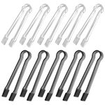 Baoswi 10 Pack 16 cm Plastic Buffet Serving Tongs, Kitchen Tongs Mini Serving Utensil Tongs for Food Ice Salad Buffet Barbecue Cookies (5 Clear 5 Black)