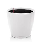 Lechuza Self Watering Plant Pot Classico 35 LS Garden Flower Indoor Outdoor Floor Plastic Planter with Drainage Hole D35 H33 cm White High-Gloss