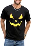 Mainfini Mens Halloween Shirt Glow in The Dark Skeleton T-Shirt Adult Man Funny Novelty Costume Print Patterns Short Sleeve Ribbed Crewneck M