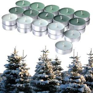 Lot de 30 bougies chauffe-plat parfumées sapins et eucalyptus – Jusqu'à 4 heures de combustion