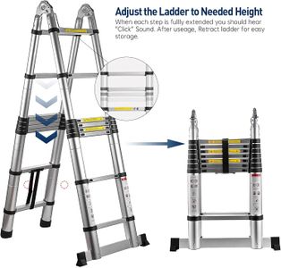 Telescopic Folding Ladder 3.8M – Stainless Steel, Portable