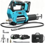 Seesii 12000PSI Electric Grease Gun: 3 Speed Control Battery Powered Grease Gun Cordless with 2 Batteries, Brushless Motor, 39.4” Long Hose, 90 Degree Coupler & LED Light for Heavy Duty Equipment