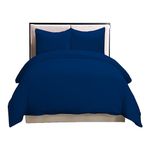 British Home Bedding - Plain Dyed Luxury Cotton Blend Percale Duvet Cover Set with 2 Pillowcases (Royal, King)