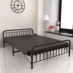 Honey Touch Nova Folding Double Size Bed with Ortho Tri Layer Mattress | No Assembly Required | Foldable Bed for Sleeping/Guests/Rented Apartments/Bedroom(4x6.25ft, Black)