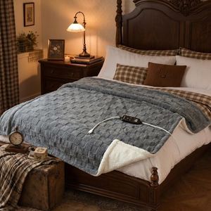 ROYGROW Electric Blanket King, 200x180cm 260GSM Milk Fleece Heated Blanket with 10 Heating Levels and 9 Time Settings, SAA Certified Overheat Protection Machine Washable Fast Electric Blanket, Grey