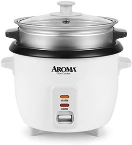 Aroma 6-Cup Rice Cooker And Food Steamer, White