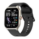 pTron Pulsefit Infiniti Smartwatch with 2.01" Full Touch Display, Bluetooth Calling, Functional Crown, 600 NITS, 100+ Watch Faces, HR,SpO2, Sports Mode, Voice Assist, 5 Days Battery Life & IP68 (Gold)