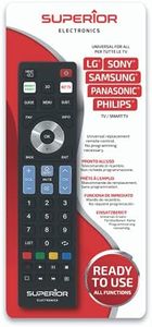 Superior Electronics SUPTRB019 Ready5 Smart, Mando Universal Compatible con Todos los televisores y Smart TV de Mrche LG, Samsung, Sony, Philips y Panasonic, Listo para Usar, no Requiere programación