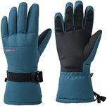 Alpine Swiss Mens Waterproof Gauntlet Snow Ski Gloves Winter Sport Snowboarding Windproof Warm 3M Thinsulate Blue Small
