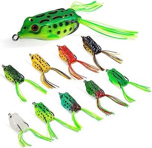 Goture 10Pcs Frog Lures for Bass Fishing, Top Water Lures, Frog Bass Lures, Frog Soft Swimbait Weedless Bass Lures Floating Bait for Freshwater Saltwater, 0.14oz, 1.5in,