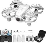 Holy Stone HS420 Mini Drone with 1080P HD FPV Camera for Kids Adults Beginners, Pocket RC Quadcopter with 3 Batteries,Toss to Launch,Gesture Selfie, Altitude Hold, Circle Fly, White