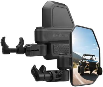 SHEJISI all-new 2026 UTV side mirrors—engineered for maximum compatibility with built-in spring-back that folds and returns on impact. Fits nearly every UTV (except models with full enclosure doors)