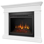 Bowery Hill Contemporary Wood Corner Electric Fireplace in White