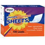 Enyur Laundry Detergent Sheets For Home Use- 100 Loads(50 Sheets) Plant Fomula For Sensitive Skin - Eco-Friendly Hypoallergenic Friendly Laundry Detergent Strips