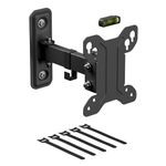 D-Line TV Wall Bracket for 13-27 Inch TVs, Tilt, Turn and Extend Monitor Wall Bracket with Spirit Level, Tilting Monitor Mount - VESA 75x75mm - 100x100mm, Holds up to 25kg