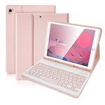 SOPPY 9.7 inch Keyboard Case for iPad, Bluetooth keyboard Case for iPad 6th Generation,iPad 5th Generation, iPad Pro 9.7 inch, iPad Air 2/1, Detachable Case & Built-in Pencil Slot - Pink