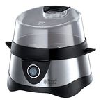 Russell Hobbs egg cooker [test winner, 1-7 boiled or 3 steamed eggs to the point] stainless steel (including steamer insert, automatic shut-off, beep, BPA-free, measuring cup) 14048-56