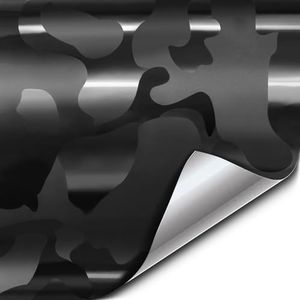 VViViD+ Stealth Black Multi-Finish Camouflage Vinyl Wrap with Air Release (50ft x 5ft)