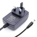 12V 2A Power Supply for LED Strip Lights, AC 100-240V to DC 12V 2A Power Supply Adapter UK plug,Wall Charger,5.5mm x 2.1mm Jack for Audio/Video, Router, Security Camera