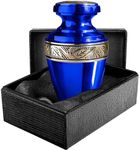 Trupoint Memorials Small Urns for Human Ashes Keepsake – Cremation Urns for Human Ashes, Mini Urns for Human Ashes Dad, Keepsake Urns for Human Ashes, Small Urns for Ashes – Small, Grecian Blue