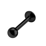 Black Anodized Titanium Labret with Ball Bead - 16 Gauge - 5/16" Inch