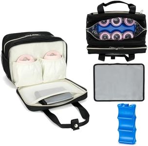 GEMIU Breastmilk Cooler Bag with Ice Pack,Fits 6 Baby Bottles Up to 9 Ounce Breast Milk Cooler Travel Bag Compatible with Wearable Breast Pumps & Accessories for Nursing Mom Daycare Black