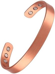 FASCIO - Pure Copper Magnetic Therapy Bracelet for Men's & Women's - Adjustable Healing Bangle - Unique Birthday or Christmas Gift, 17.9*0.9*0.2cm, Metal, no gemstone