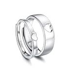 CASSIECA Men Women 925 Sterling Silver Ring Carven I Love You Couple/Lovers Eternity Engagement Promise Adjustable Ring Anniversary Wedding Band Rings Jewellery Gift