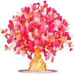 Paper Love Valentines Day Card, 3D Heart Tree Pop Up Card, With Detachable Popup Keepsake, Gift for Birthday, Anniversary, All Occasion - Oversized 10" x 7" Cover - Includes Envelope and Note Tag