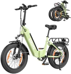 ESKUTE E Bike Star, Klapprad Elektrofahrrad mit 20 Zoll Fat Tire, 65Nm 250W Motor, Aluminium-Leichtbau, Reichweite bis zu 120 km, 7 Gang Getriebe Ebike Herren Damen für MTB, Strand & Schnee, Grün